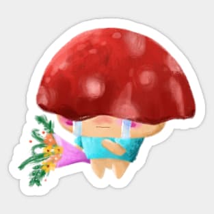 Mr Mushroom the Broken hearted man by jilooo Sticker